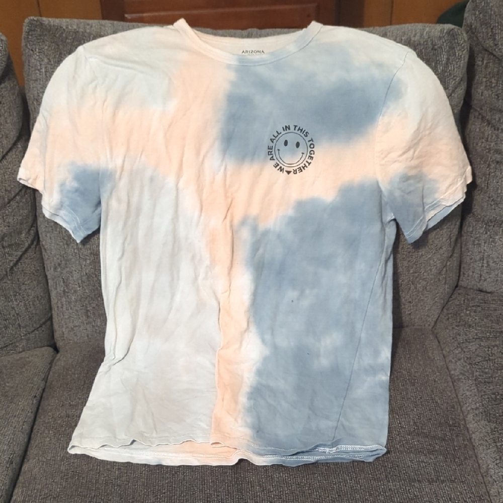 Arizona Jean Company Tie-Dye Short Sleeve Tee - Blue and Peach